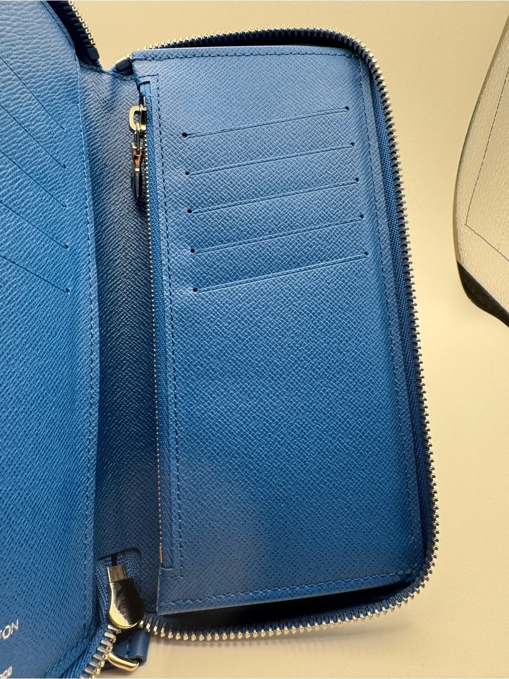 Authentic Louis Vuitton Blue Zip-Around Wallet